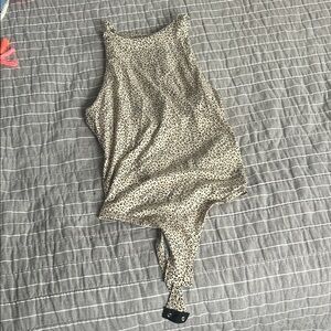 Gaze Black and Cream Leopard Print Top